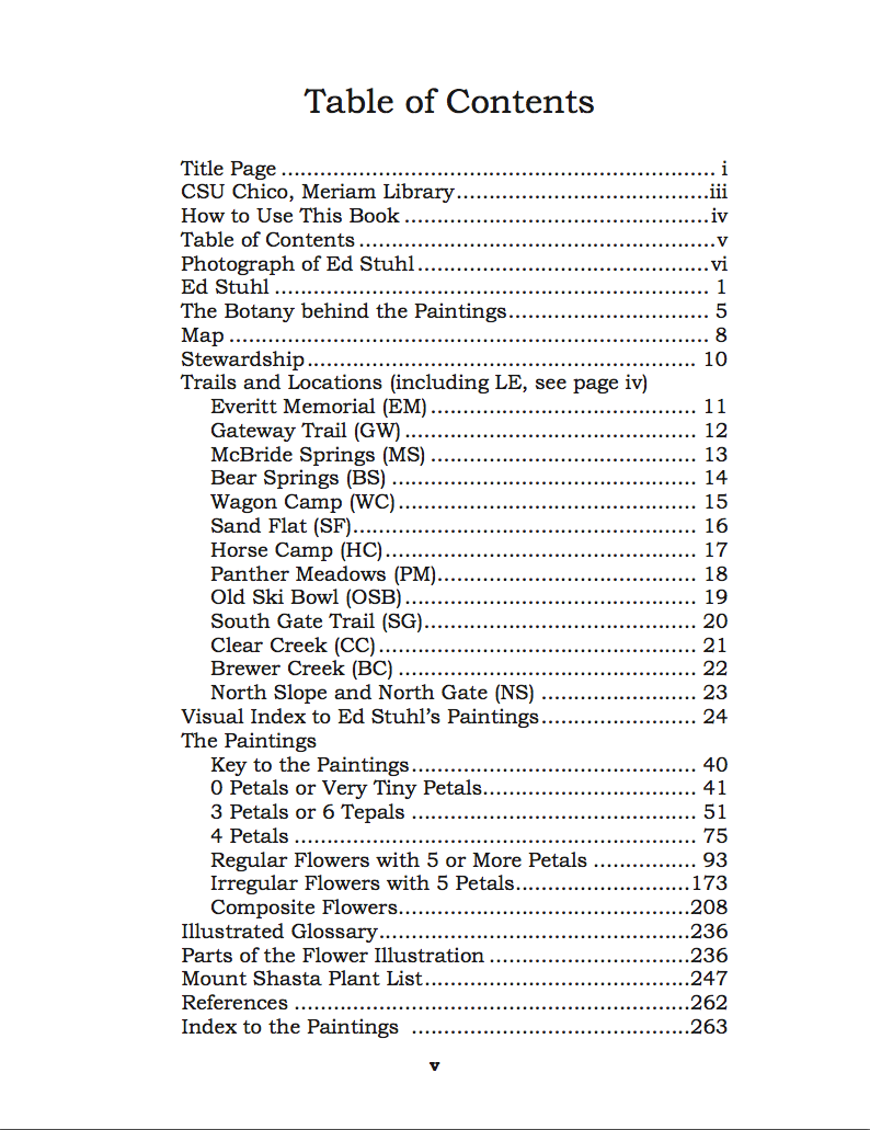 Table of Contents